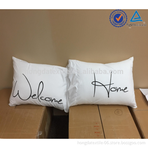 100% cotton white printed pillowcase